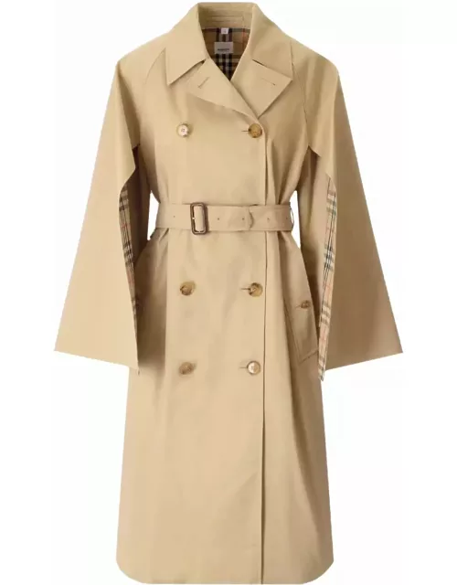 Burberry Trench Coat With Cape Sleeve