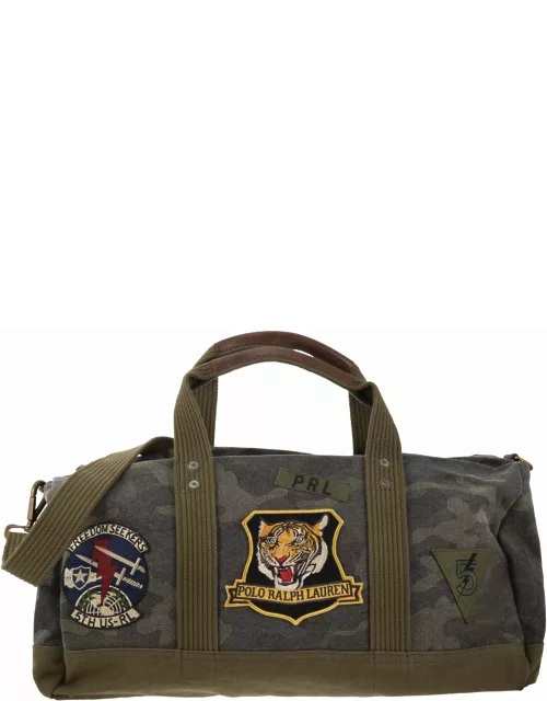 Polo Ralph Lauren Camouflage Canvas Duffle Bag With Tiger