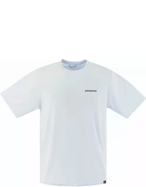 Patagonia T-shirt In Technical Fabric With Print On The Back