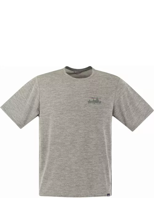Patagonia T-shirt In Technical Fabric With Print On The Back