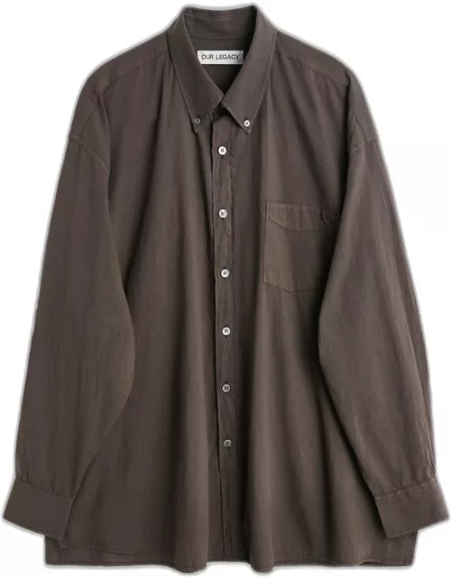 Our Legacy Borrowed Bd Shirt Faded brown lightweight cotton shirt with long sleeves - Borrowed BD Shirt