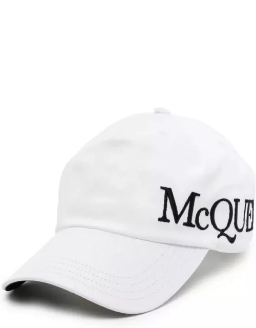 Alexander McQueen White Baseball Hat With Mcqueen Embroidery