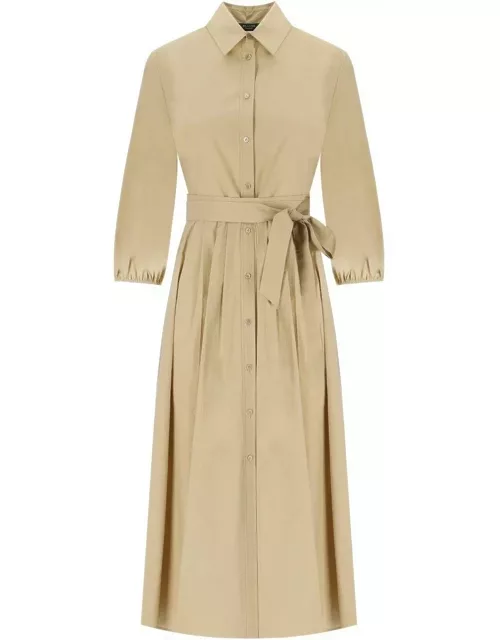 Weekend Max Mara Buttoned Belted Long-sleeved Dres