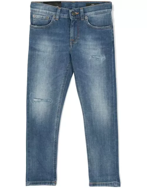 Dondup Blue Sean Jeans With Abrasion