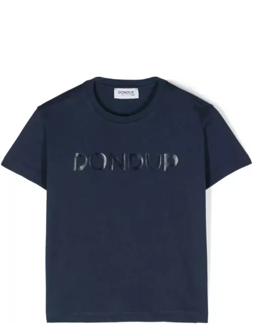 Dondup Navy Blue T-shirt With Tonal Logo
