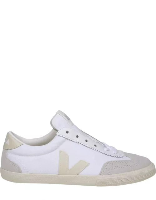 Veja Volley Sneakers In Canvas Color White/beige