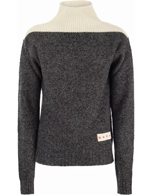 Marni Turtleneck Sweater With Block Colour Processing