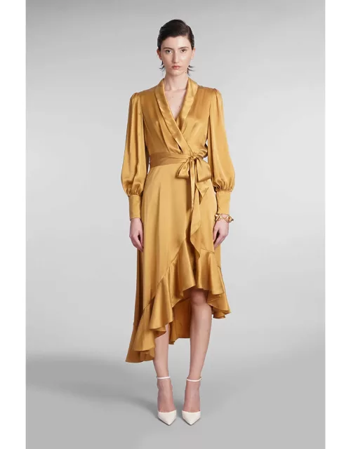 Zimmermann Dress In Gold Silk