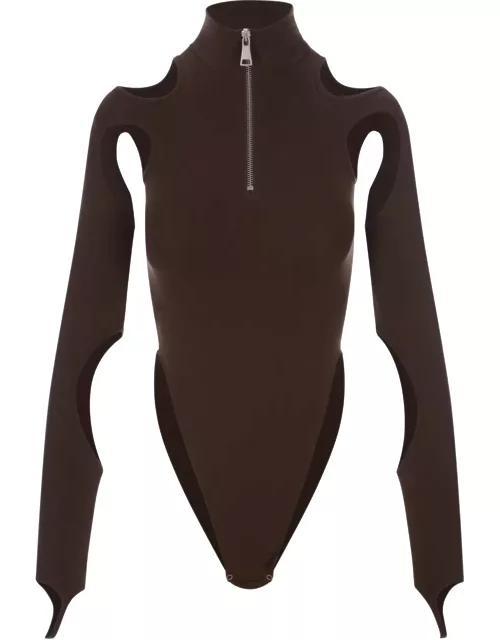 ANDREĀDAMO Brown Body Top With Cut-out