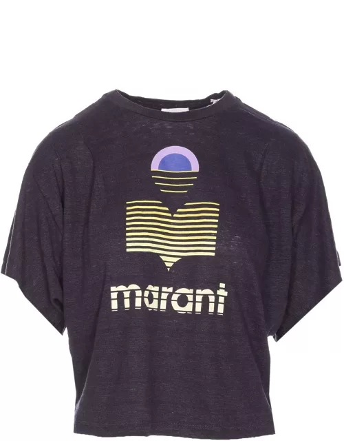 Marant Étoile Logo Printed Cropped T-shirt