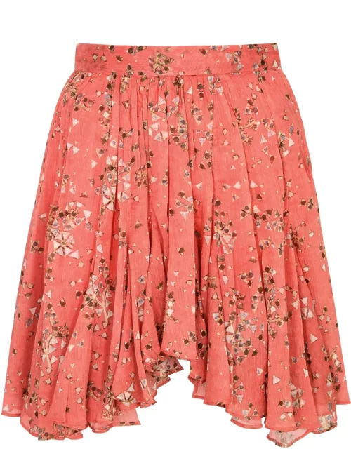 Isabel Marant Anael Printed Cotton-blend Mini Skirt - Pink - 38 (UK10 / S)