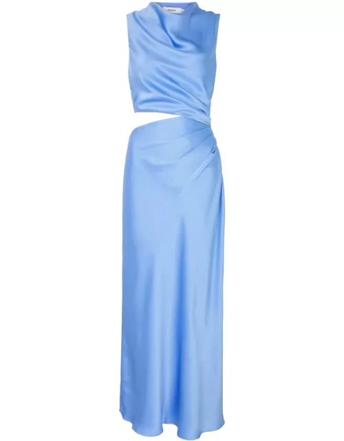 Misha Amadeus Cut-out Satin Maxi Dress - Light Blue - L (UK14 / L)