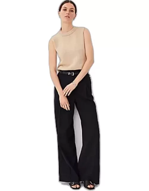 Ann Taylor The Fringe Single Pleated Wide Leg Pant in Texture