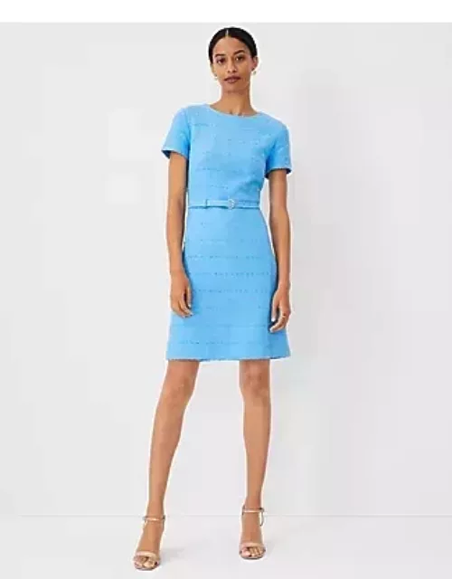 Ann Taylor Tweed Belted Flare Dres