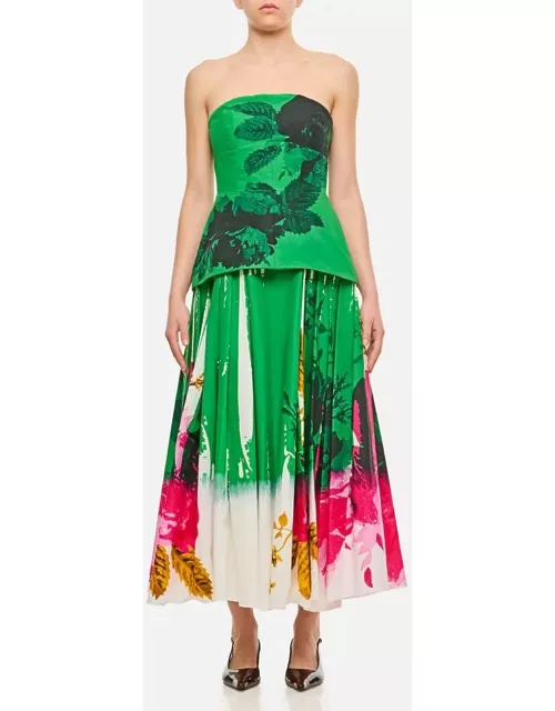 Erdem Sleeveless Full Skirt Cocktail Dress Green