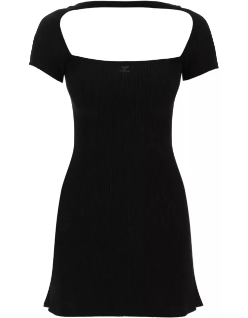 COURREGES "hyperbole mini ribbed jersey dress with
