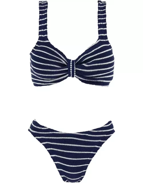 HUNZA G. striped bonnie bikini set