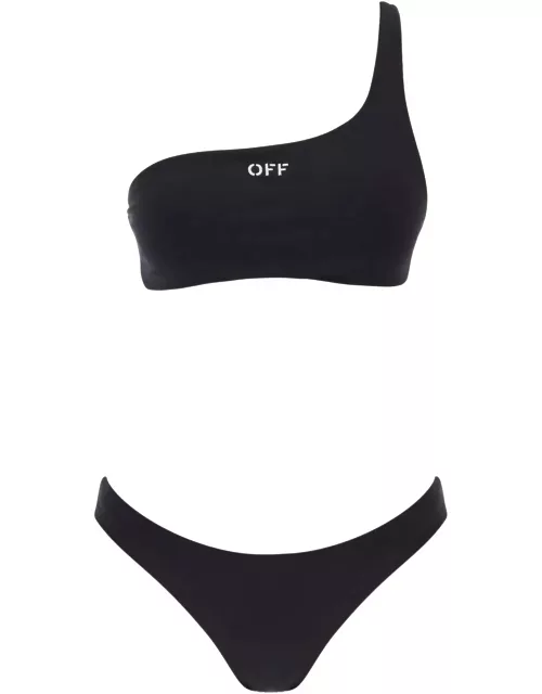 OFF-WHITE embroidered logo bikini set with