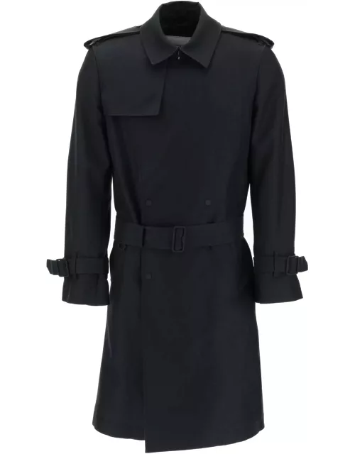 BURBERRY double-breasted silk blend trench coat