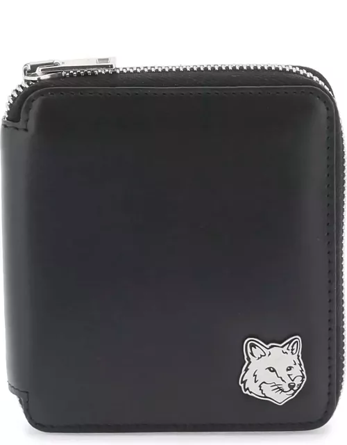 MAISON KITSUNE fox head zip-around wallet portfolio