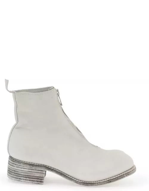 GUIDI front zip leather ankle boot