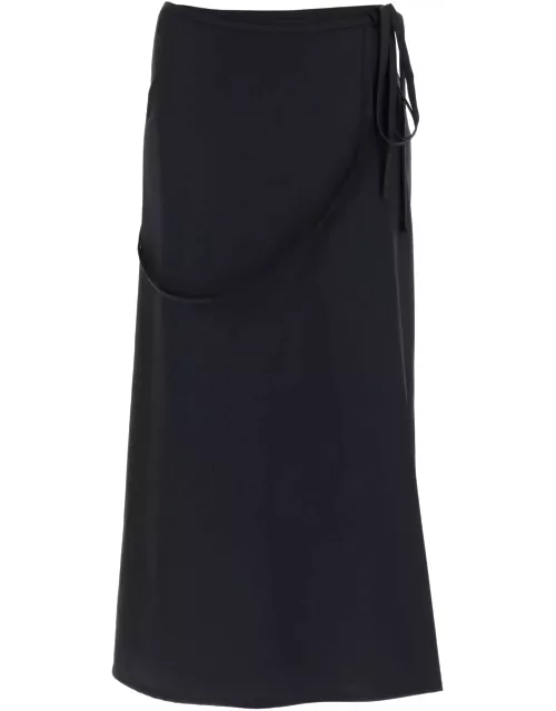 LEMAIRE wool wrap skirt with pocket