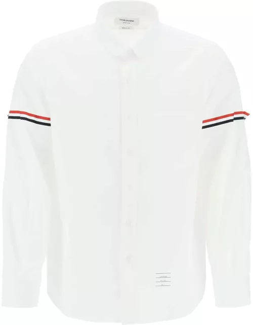 THOM BROWNE seersucker shirt with rounded collar