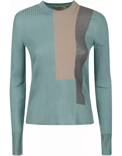 Fendi Color-block Silk Sweater