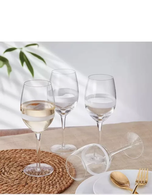 Organic Band White Wine Glasses - Set of