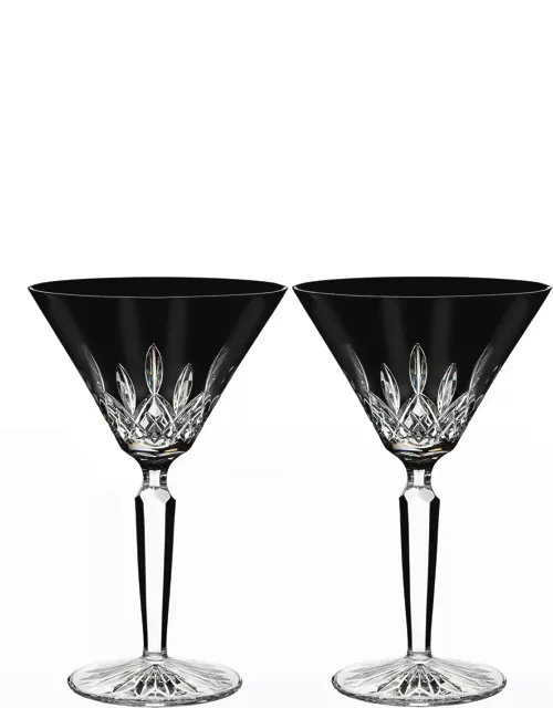 Set of 2 Lismore Black Martini Glasse