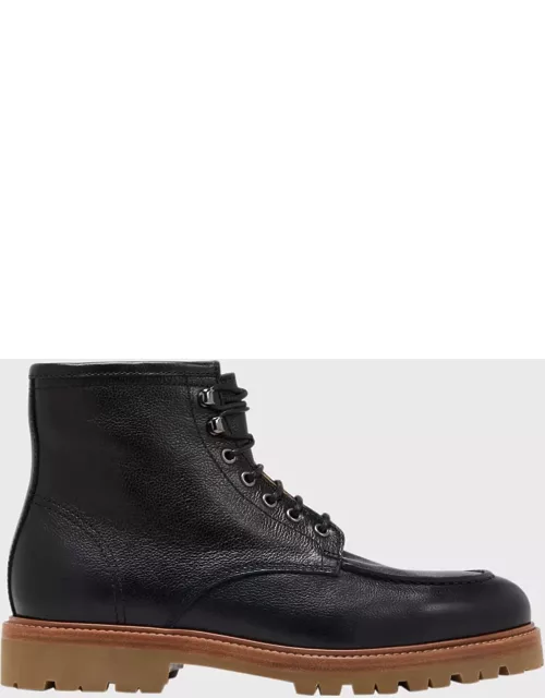 Men's Apron Toe Leather Lace-Up Boot