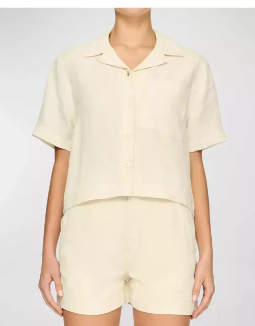 Hampton Short-Sleeve Linen Shirt