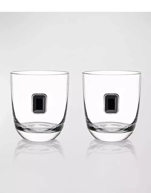 Luna Elevo Double Old-Fashioned Obsidian Glasses, Set of