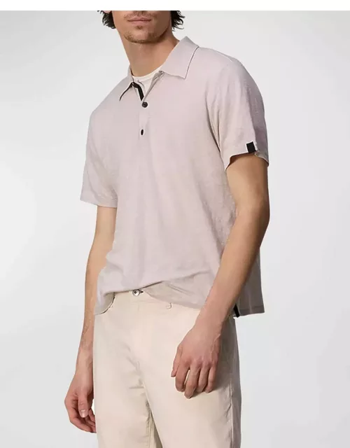 Men's Taped Linen Polo Shirt