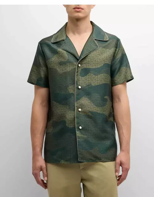 Men's Camouflage Monogram Shantung Shirt