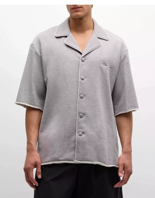 Men's Raw-Edge Jersey Pajama Shirt