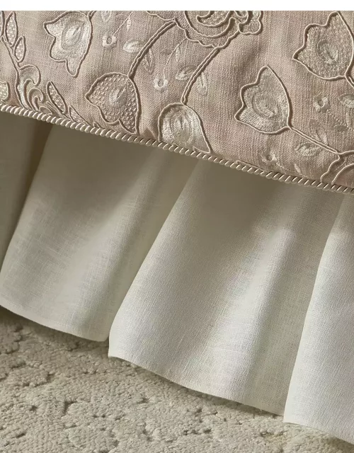 Tulip Embroidered Queen Ruffle Dust Skirt