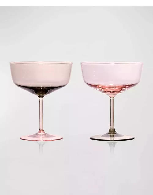 Celia Rose & Mocha Coupe Cocktail Glasses, Set of