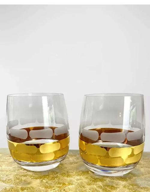 Truro Gold Stemless Wine Glasses, Set of