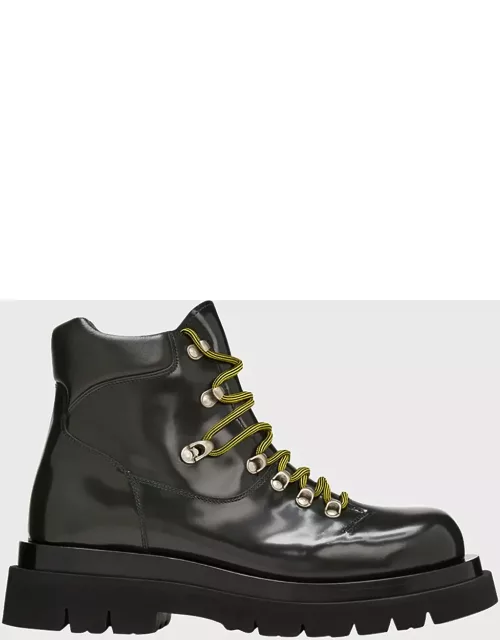 Men's Lug Sole Leather Lace-Up Ankle Boot