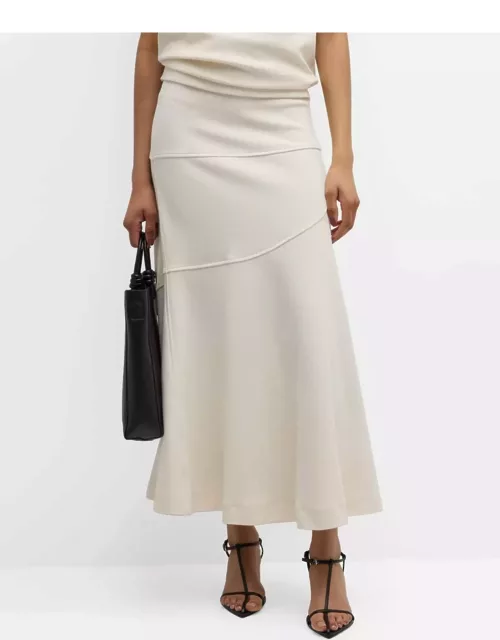 Paneled Maxi A-Line Skirt