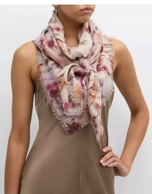 Floral Wool Square Scarf
