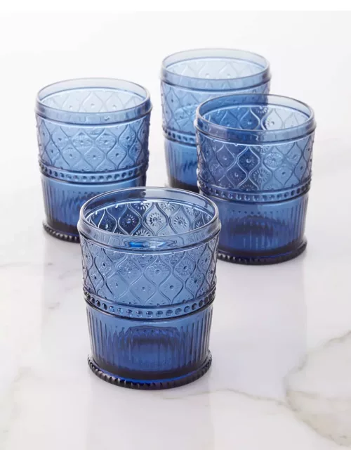 Blue Claro Double Old-Fashioned Glasses, Set of