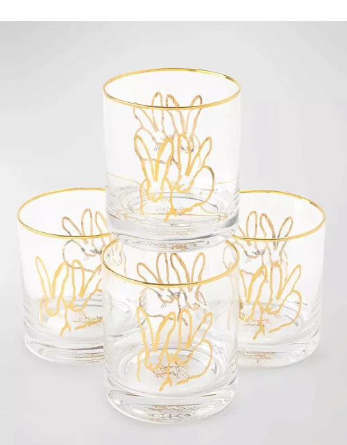 Double Bunny Old Fashioned Glasses, Set of