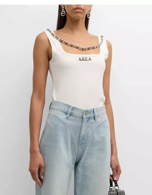 Area Nameplate Crystal-Chain Tank Top