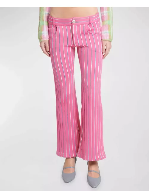 Low-Rise Striped Flare Trouser