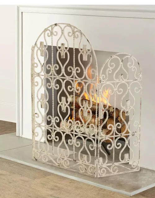 Arched Top 3-Panel Fire Screen
