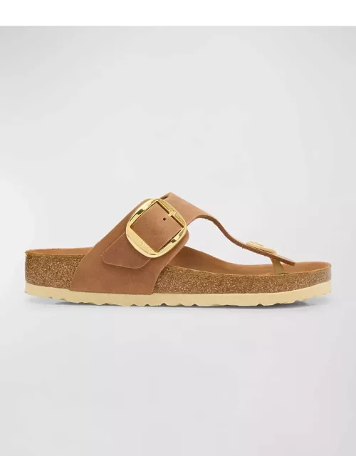 Gizeh Leather Buckle Thong Sandal