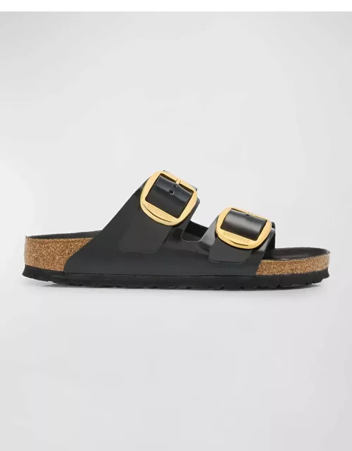 Arizona Leather Dual-Buckle Slide Sandal