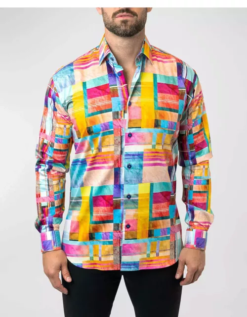 Men's Fibonacci Cube Dress Shirt